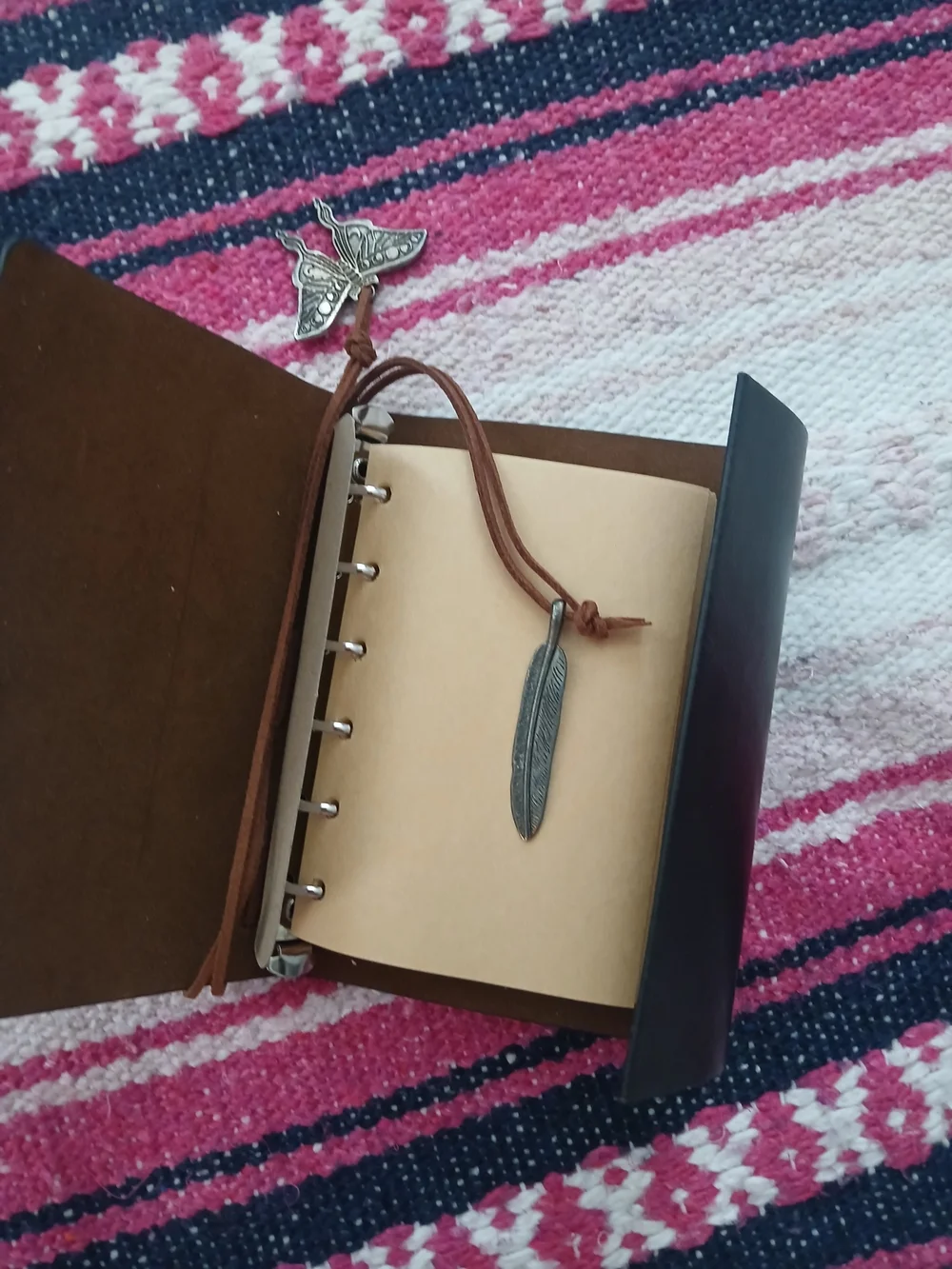 Leather Writing Wrap Travel Journal  Outdoorsy Pendants Spiral Blank